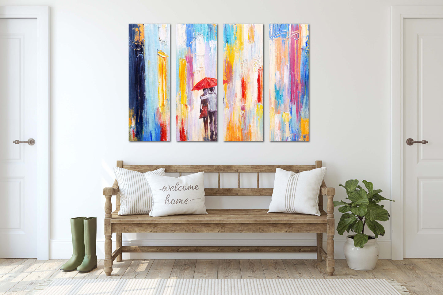 Abstraktes Liebespaar-Kunstwerk, Liebes-Wandbilder auf Leinwand, rote Regenschirmkunst, Valentinstagsgeschenk, druckbare abstrakte Kunstdrucke