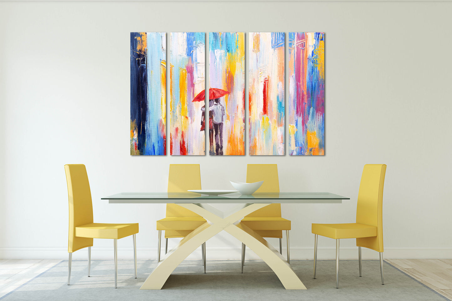 Abstraktes Liebespaar-Kunstwerk, Liebes-Wandbilder auf Leinwand, rote Regenschirmkunst, Valentinstagsgeschenk, druckbare abstrakte Kunstdrucke