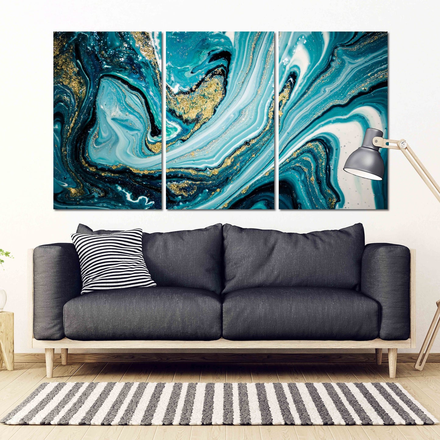 Marmor Wanddekoration, Marmor Leinwand abstrakt, Abstrakte Wandkunst Gemälde auf Leinwand, Mehrteilige Wandkunst Marmor Leinwand Pour Gemälde