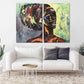 Schwarze Frau Wandkunst Afro Frau Abstrakte afrikanische Wandkunst Afrikanische Leinwand Kunst Malerei Große Wandkunst Trendy Wandkunst Afroamerikanische Kunst