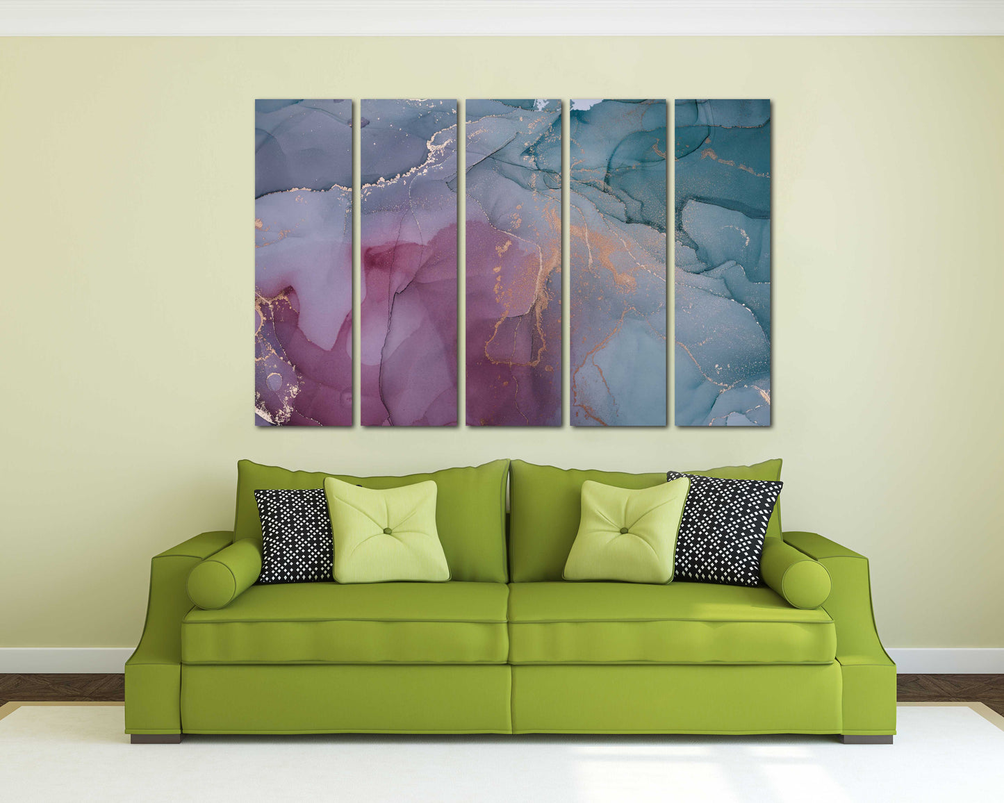 Blaue Marmor Wandkunst Abstrakte Wandkunst Gemälde auf Leinwand, Wohnwanddekoration, Leinwandgemälde, Geschenk zur Wohnungserwärmung, mehrteilige Wandkunst