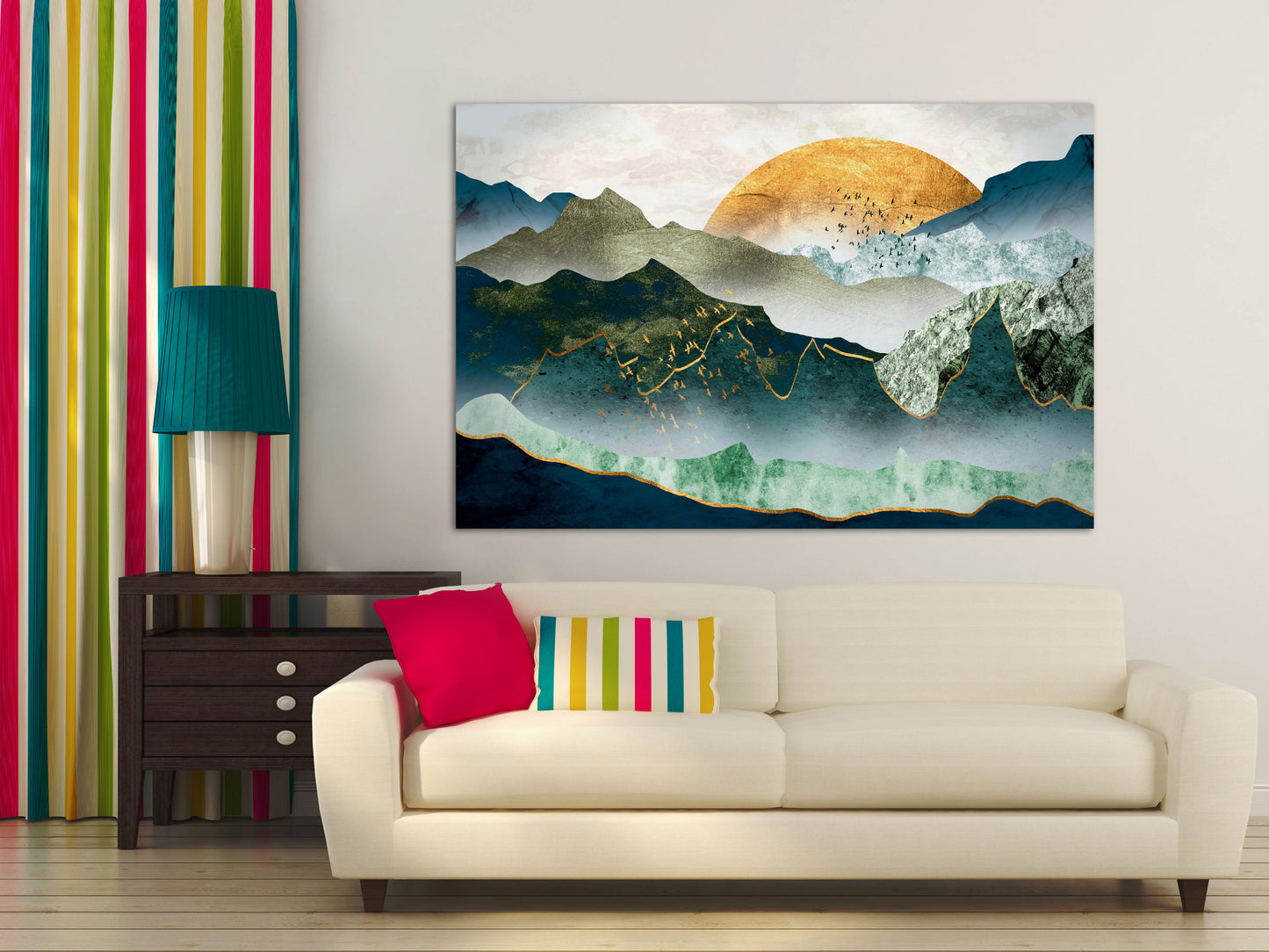 Blue Ridge Mountains Abstrakte Wandkunst Gemälde auf Leinwand Natur Wandkunst Japanische Kunst Leinwand Berge Wandkunst Rauchberge Geschenk
