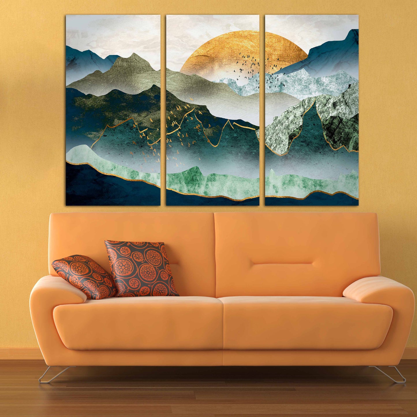 Blue Ridge Mountains Abstrakte Wandkunst Gemälde auf Leinwand Natur Wandkunst Japanische Kunst Leinwand Berge Wandkunst Rauchberge Geschenk