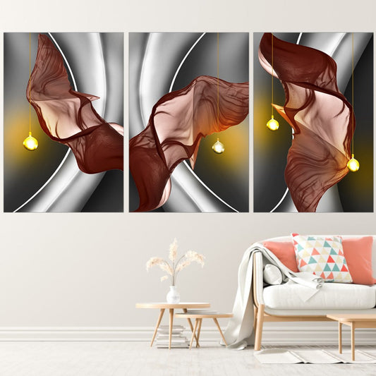 Geometric wall art printable set of 3 Abstract wall art paintings on canvas Printable wall art set of 3 geometric wall art