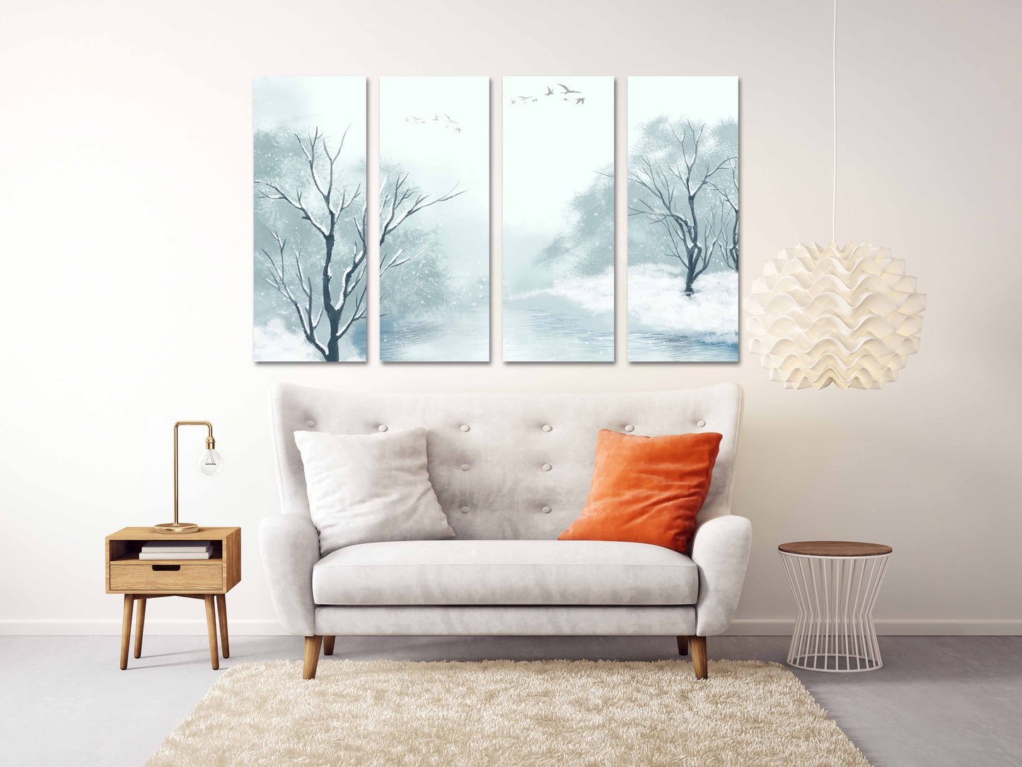 Winterwunderland Wake Forest Modernes abstraktes Leinwandgemälde Original Wandkunstdruck auf Leinwand Unikat Geschenk Wanddekoration