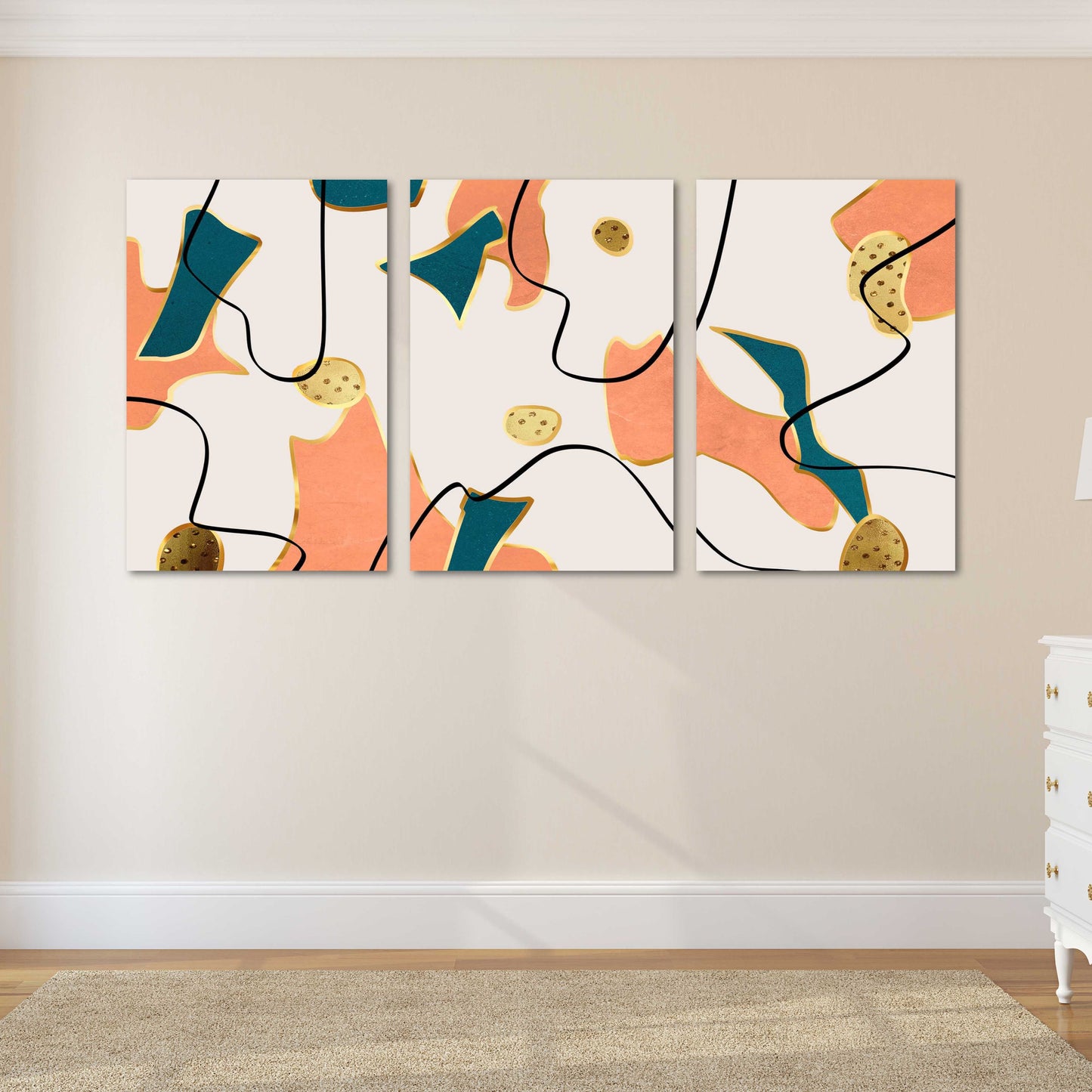 Abstrakte Wandkunst Abstrakte Malerei Wanddekoration für Zuhause Moderne abstrakte Kunst Mehrteilige Leinwand-Wandkunst Leinwandgemälde