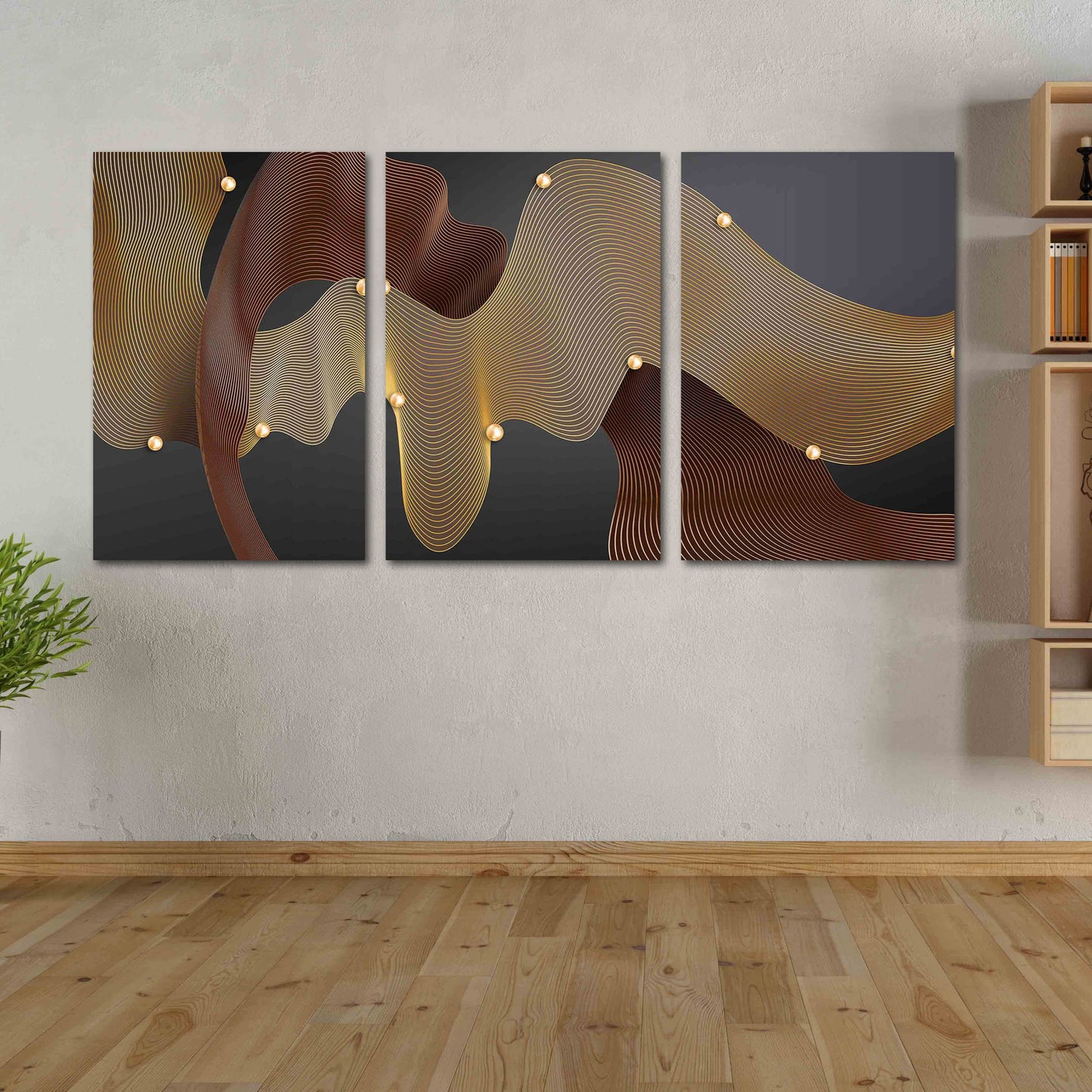 Geometrische Muster Moderne abstrakte Kunst Mehrteilige Leinwand Wandkunst Leinwandgemälde Abstrakte Wandkunst Wohnwanddekor Wandcollage-Set