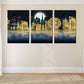 Stadt bei Nacht-Dekor, Leinwandgemälde, extragroße mehrteilige Wandkunst, Bilderrahmen, Wanddekoration für Zuhause, Nachtstadt, Wandcollage-Set