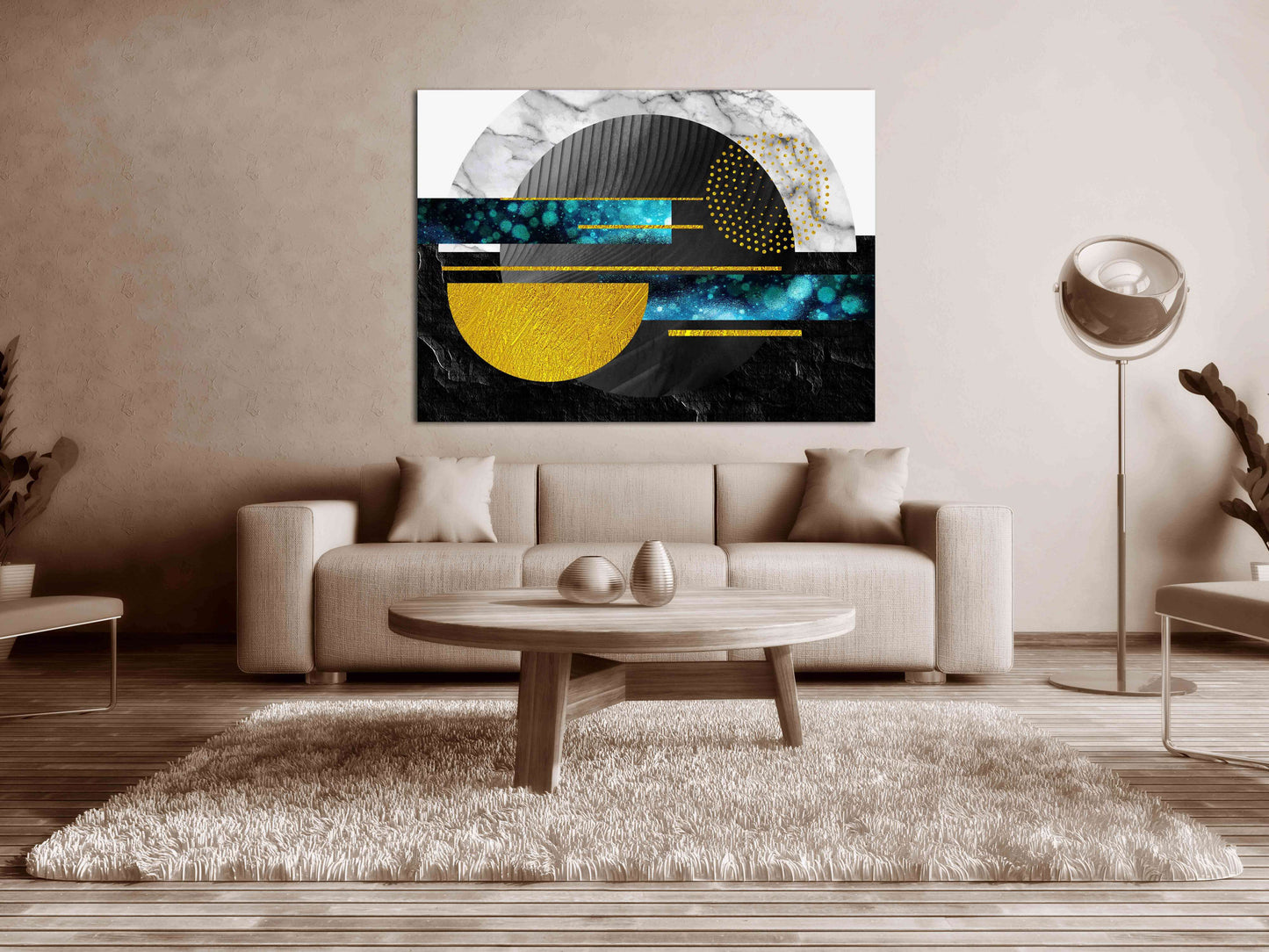 Geometrische Muster Moderne abstrakte Kunst Wandcollage-Set Mehrteilige Leinwand Wandkunst Leinwandgemälde Abstrakte Wandkunst Wohnwanddekor