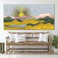 Indie-Raumdekor Goldene Sonne Felsen und Berge 3-teilige Leinwand Home Wanddekor Outdoor Berge Wandkunst Leinwandgemälde