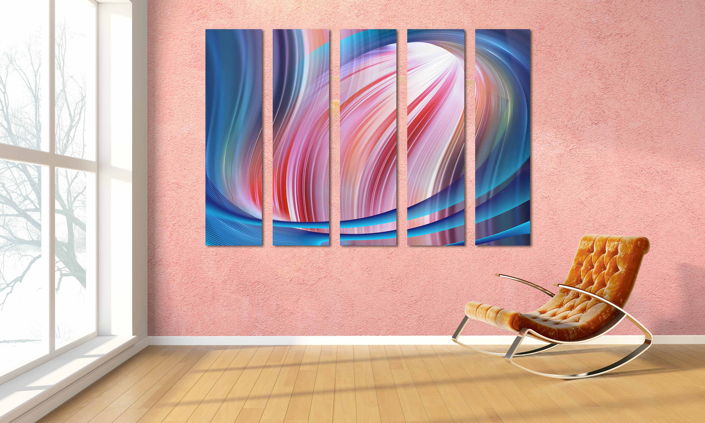 Abstraktes farbenfrohes Gemälde, großes abstraktes expressionistisches Gemälde, moderne abstrakte Kunst, Heimwanddekoration, 3-teiliger Rahmen, Leinwand