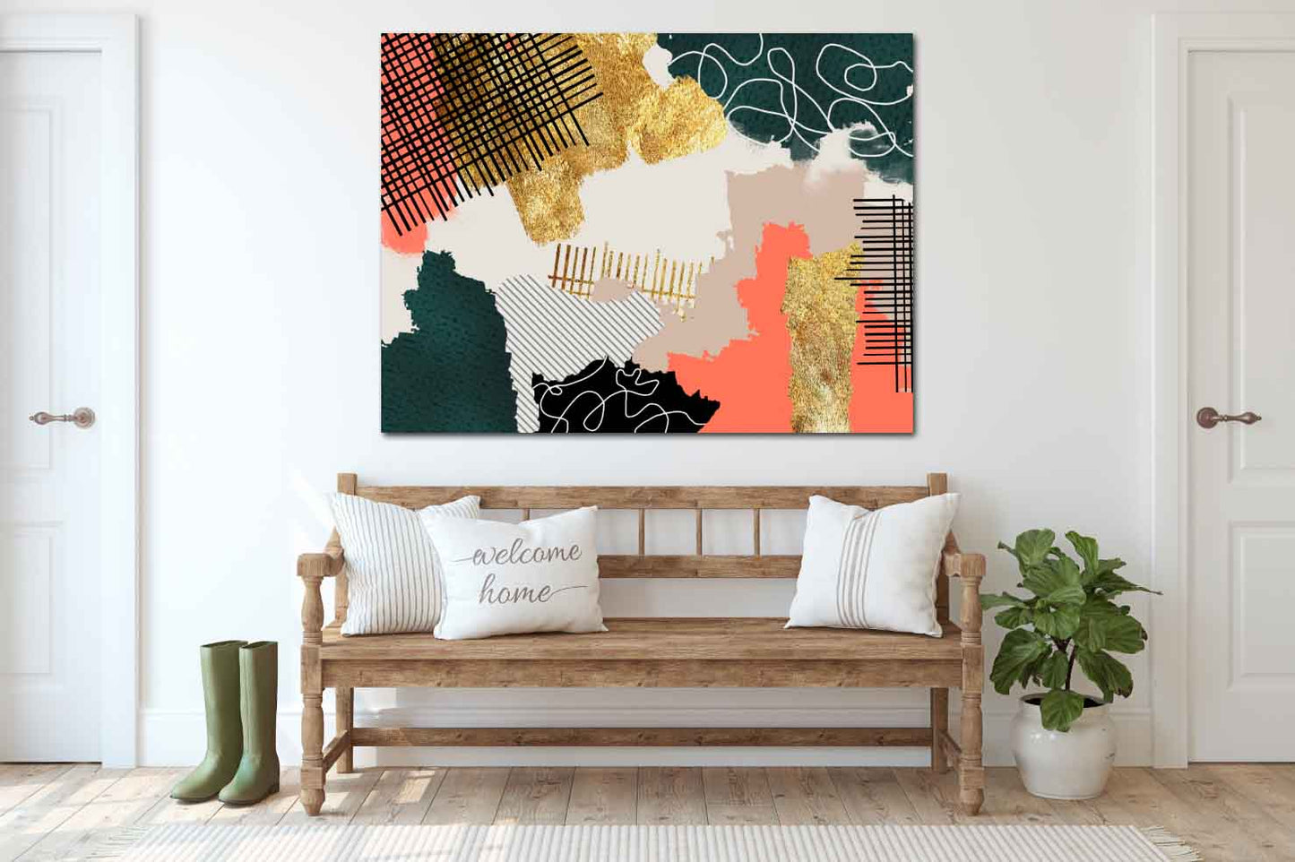 Abstraktes buntes Gemälde, groß, moderne abstrakte Kunst, abstraktes expressionistisches Gemälde, Wandcollage-Set, abstrakte Wandkunst, Heimwanddekor