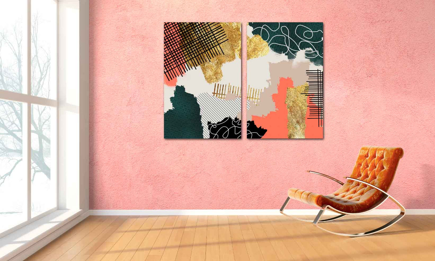 Abstraktes buntes Gemälde, groß, moderne abstrakte Kunst, abstraktes expressionistisches Gemälde, Wandcollage-Set, abstrakte Wandkunst, Heimwanddekor