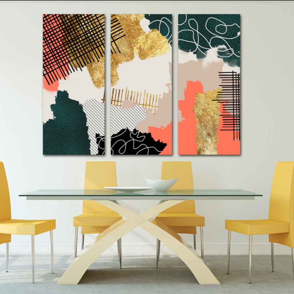 Abstraktes buntes Gemälde, groß, moderne abstrakte Kunst, abstraktes expressionistisches Gemälde, Wandcollage-Set, abstrakte Wandkunst, Heimwanddekor