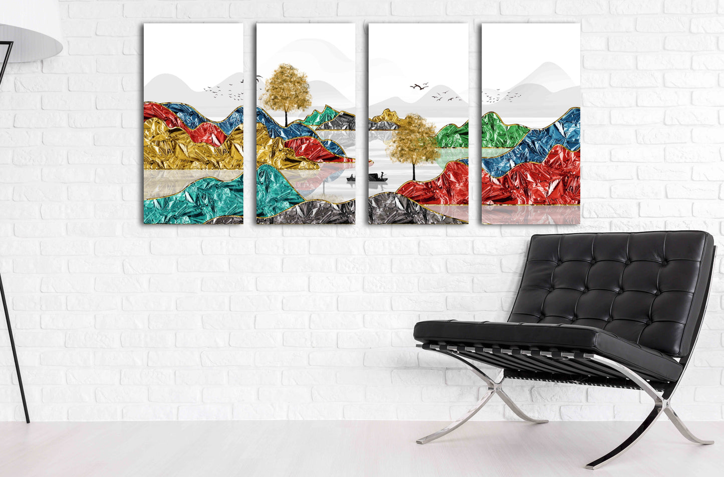 Bergsee Gemälde Original Kunst See Gerahmte Wandkunst Berge Outdoor Berge Leinwand Gemälde Home Wand Dekor Felsen und Berge