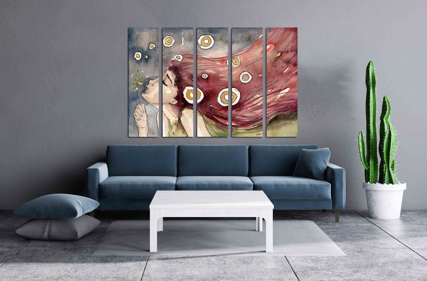 Wanddekoration für Zuhause, mehrere Teile, extragroßes Leinwandbild, Wonder Woman, Pusteblumentanz, kleines Mädchengemälde, Mädchengemälde auf Leinwand