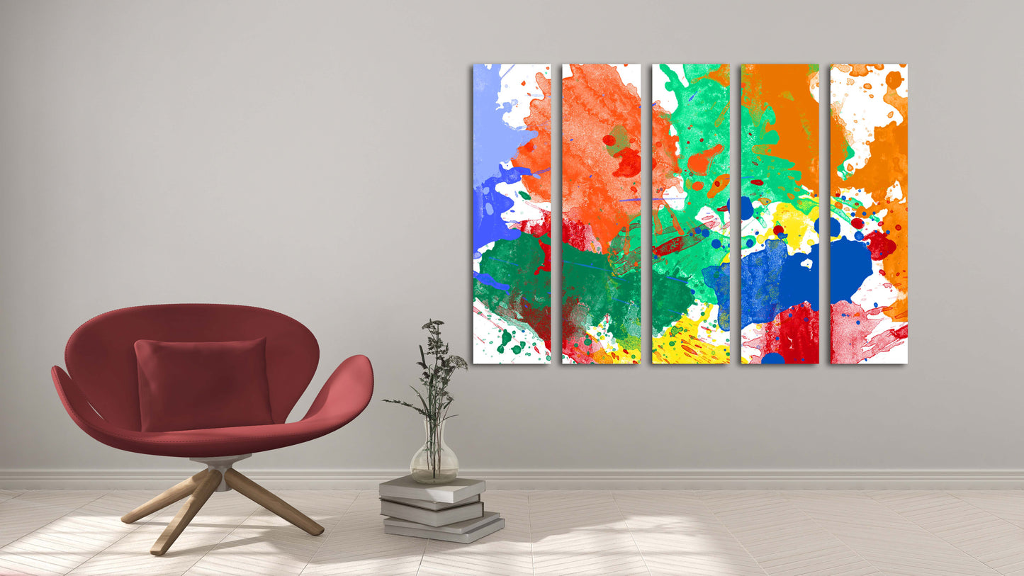 Abstrakter Druck mit Pinselstrichen, Aquarell, abstrakte Wandkunst, Heimwanddekoration, moderne abstrakte Kunst, mehrteilige Leinwand, 3-teilige Wandkunst