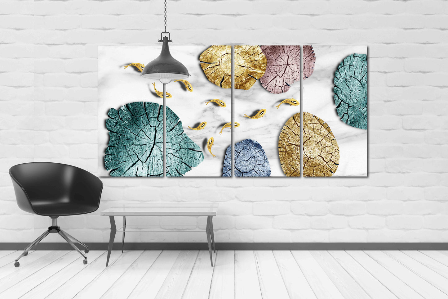 Japanische Wandkunst Schlafzimmer Wanddekoration Leinwandgemälde Abstraktes expressionistisches Gemälde 3-teiliges Leinwandbild Abstrakte Wandkunst