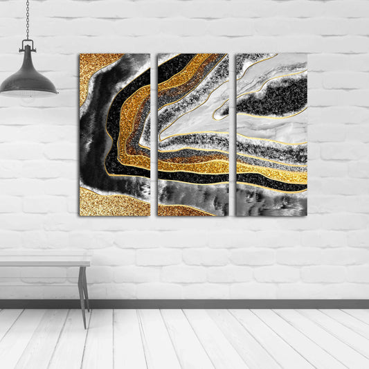 Marble decor Home wall decor 3 piece frame canvas painting large Modern abstract art Expressionist painting Abstract wall art