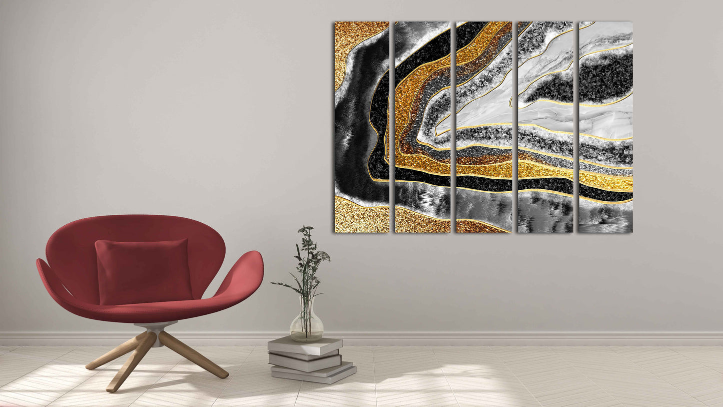 Marmor Dekor Home Wanddekoration 3-teiliges Rahmen Leinwandgemälde groß Moderne abstrakte Kunst Expressionistische Malerei Abstrakte Wandkunst