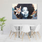 Schwarze Afrofrau Wandkunst, afroamerikanische Kunst auf Leinwand, schwarzer Frauendruck, mehrteiliges extra großes Leinwandbild