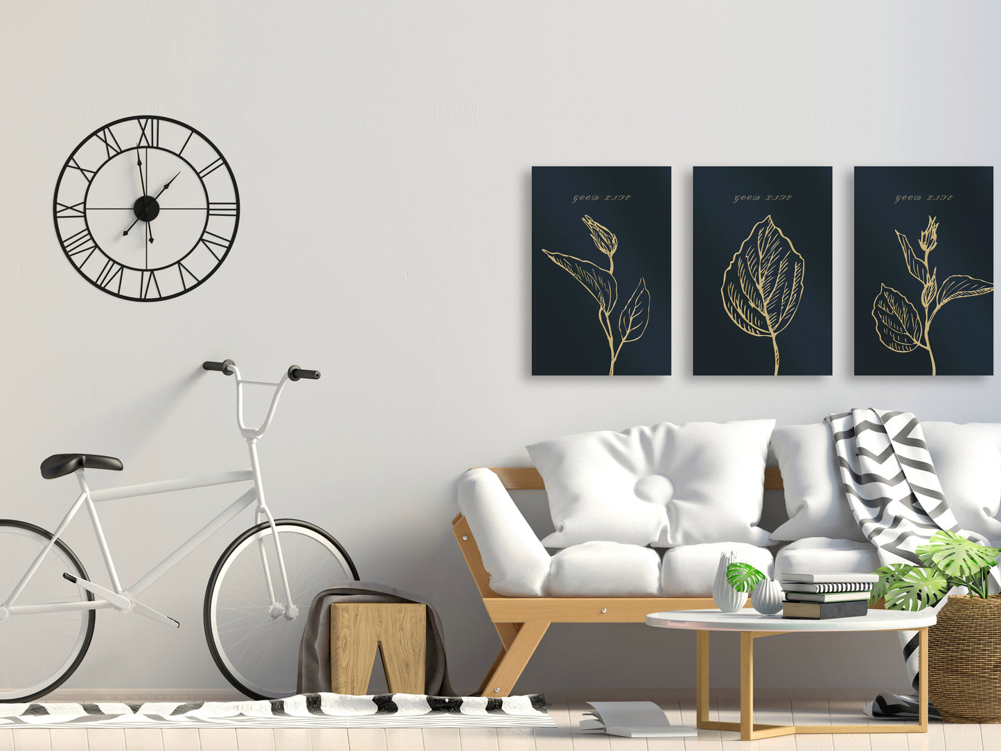 Plant wall art floral paintings decorative gift minimalist art printable wall art flower canvas leaves wall art set of 3 prints