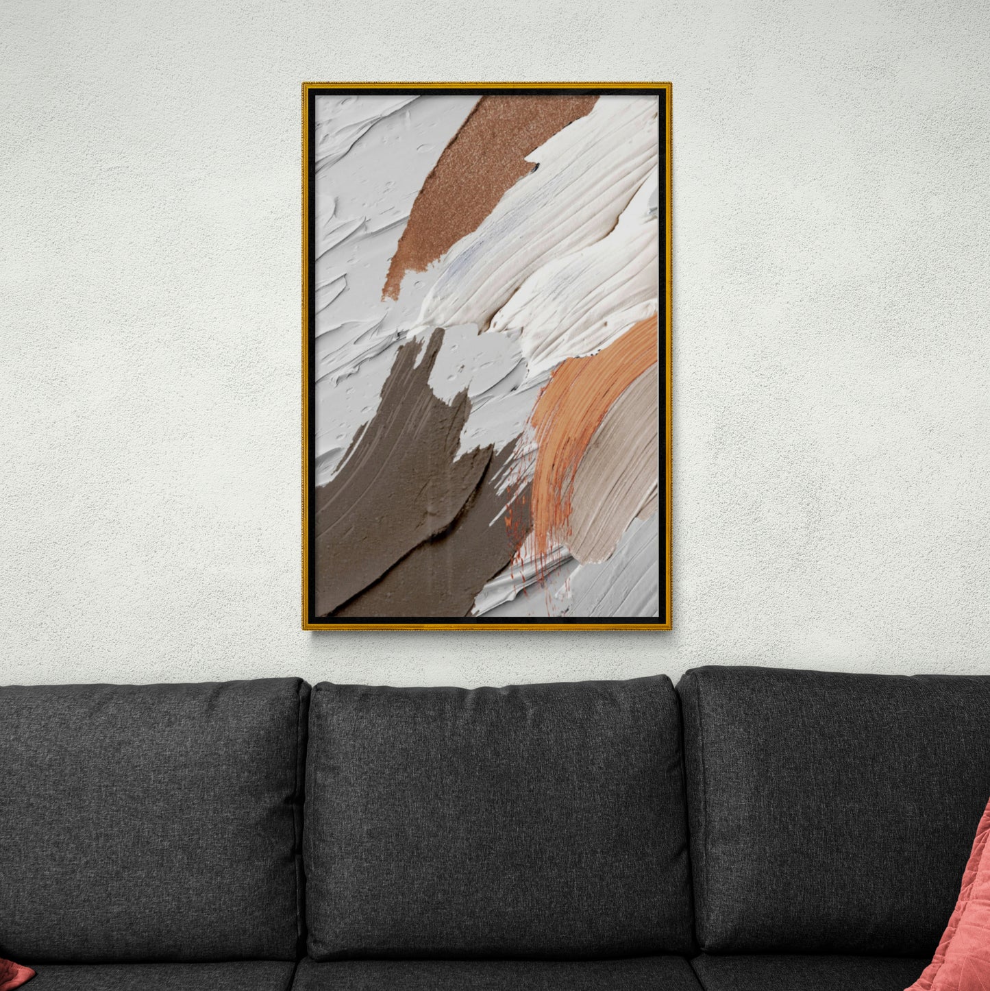 Abstract wall art, oil painting effect canvas print, modern artwork, wall hanging decor, large framed art print, neutral wall art, birthday gift