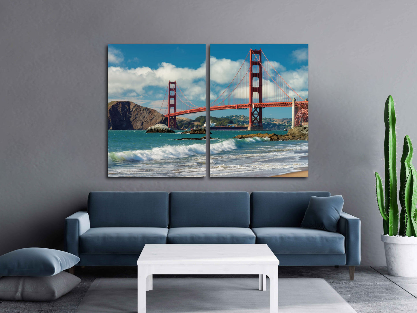 Golden Gate Bridge Druck San Francisco Wandkunst Kalifornien Wandkunst Home Wanddekoration Blaues Meer Wandkunst Meereswellen Kunst