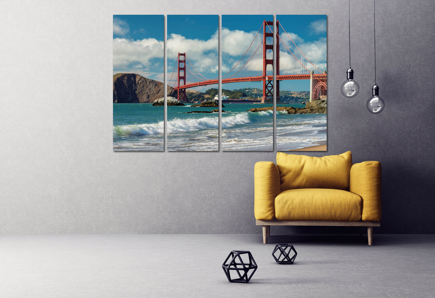 Golden Gate Bridge Druck San Francisco Wandkunst Kalifornien Wandkunst Home Wanddekoration Blaues Meer Wandkunst Meereswellen Kunst