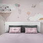 Extra large nursery wallpaper, self adhesive girl room wall mural, peel and stick baloons wallpaper, accentual pink wallpaper for child bedroom