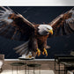 Eagle wallpaper mural, large peel and stick mural with bird, dark self adhesive wall mural, extra large wallpaper, removable wallpaper, accent bedroom wall mural