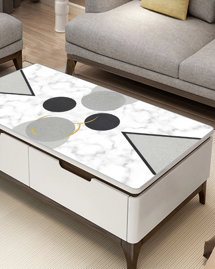 Tischdecke in Lederoptik für die Küche, Tischschutz mit „Art Deco“-Muster