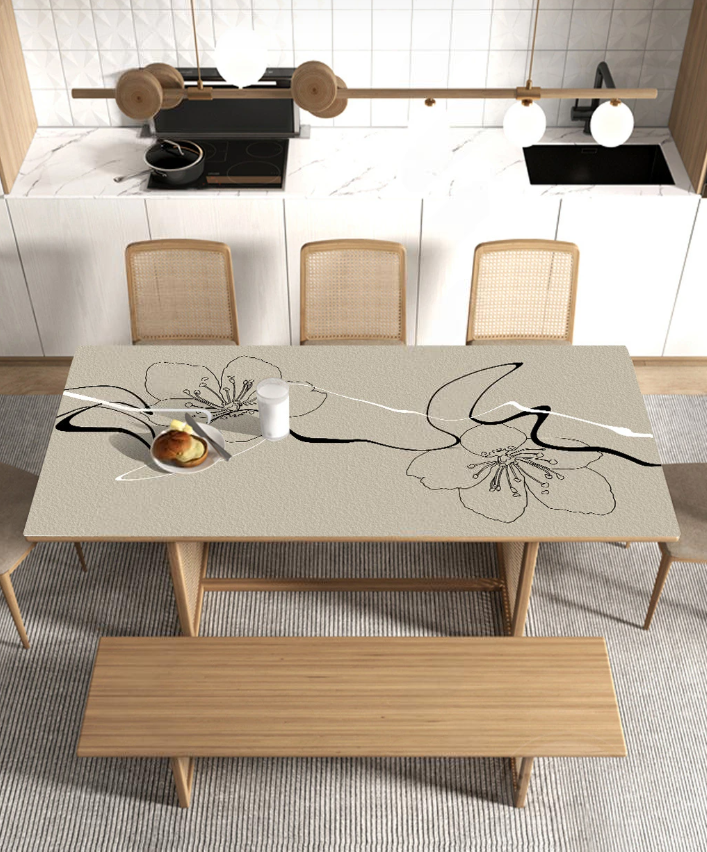 Tischdecke mit Lederprint, Tischschutz, für die Küche "Sakura"
