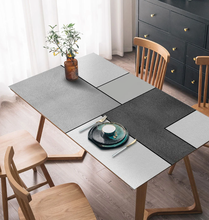 Tischdecke aus PVC mit modernem Print für Ihr Zuhause, wasserdichter Tischschutz „Concrete table“