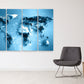 Weltkarte Wandkunst Gemälde auf Leinwand, Weltkarte Leinwand, Wohnwanddekor, Leinwandgemälde, extra große Wandkunst, mehrteilige Wandkunst
