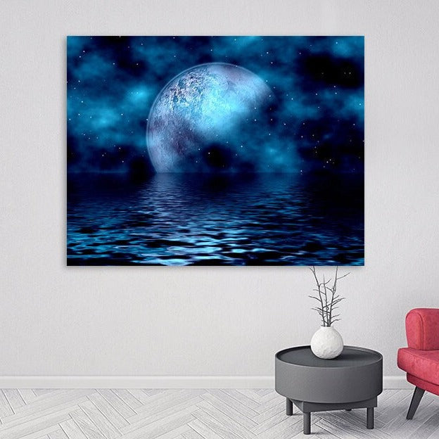 Moon wall art, Сosmos wall art paintings on canvas outer space decor home wall decor canvas painting bedroom wall decor multi panel wall art