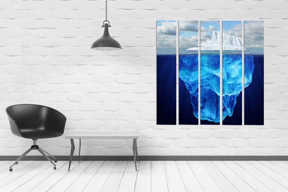 Iceberg canvas Iceberg wall art paintings on canvas, home wall decor, canvas painting, bathroom wall decor seascape painting