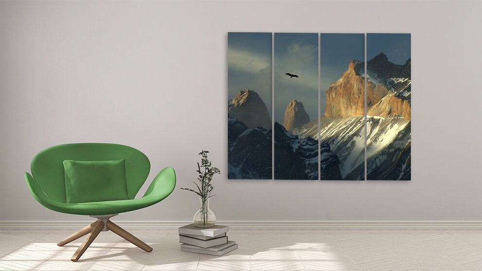 Mountains wall art paintings on canvas, wall pictures mountains, nature wall art, home wall decor, mountain art print, landscape painting