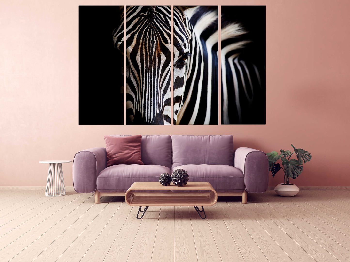 Zebra wall art, Black and white art, wild animal wall art Canvas painting Contemporary art Living room art Extra large wall art