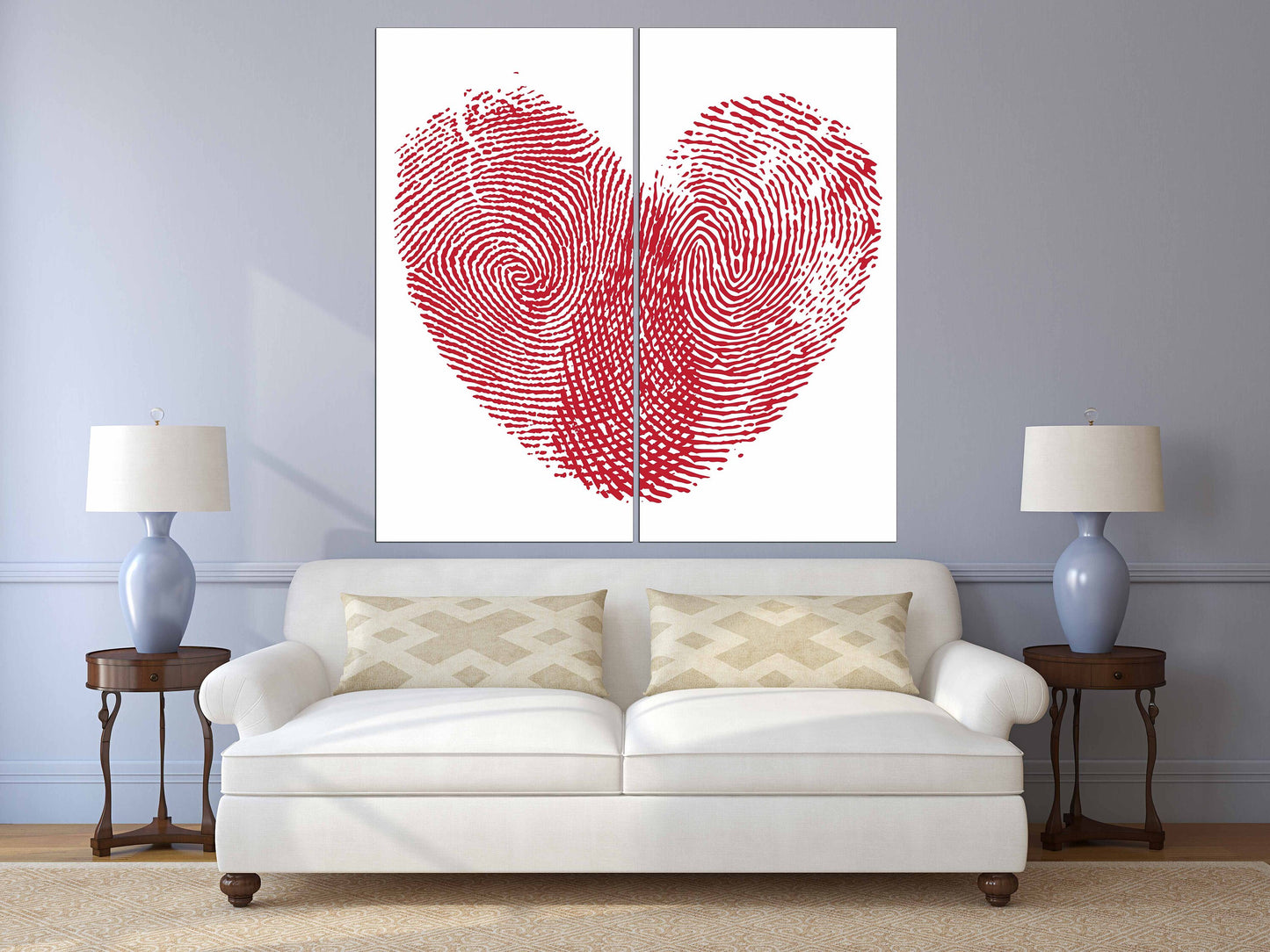 Red heart wall art, Love paintings on canvas, heart wall decor, living room art modern abstract art