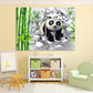 Panda Kinderzimmer Tier Leinwand Wandkunst Dschungel Kinderzimmer gerahmt Druck Spielzimmer Leinwand Gemälde Extra große Multi Panel Wandkunst