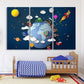 Kinderzimmer Weltraum Kinderzimmer Spielzimmer Wanddekoration Abenteuer Baby Kinder Wanddruck 3D Weltraum Kunst Leinwandbild extra groß Mehrteilige Leinwand