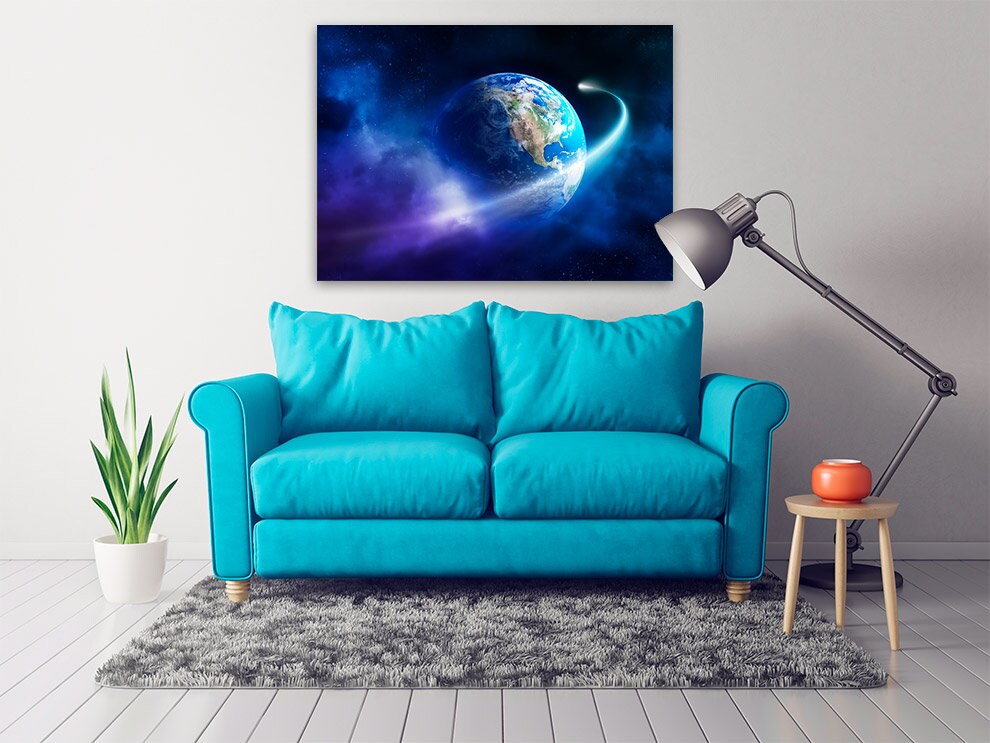 Сosmos wall art paintings on canvas outer space decor home wall decor canvas painting bedroom wall decor Moon multi panel wall art