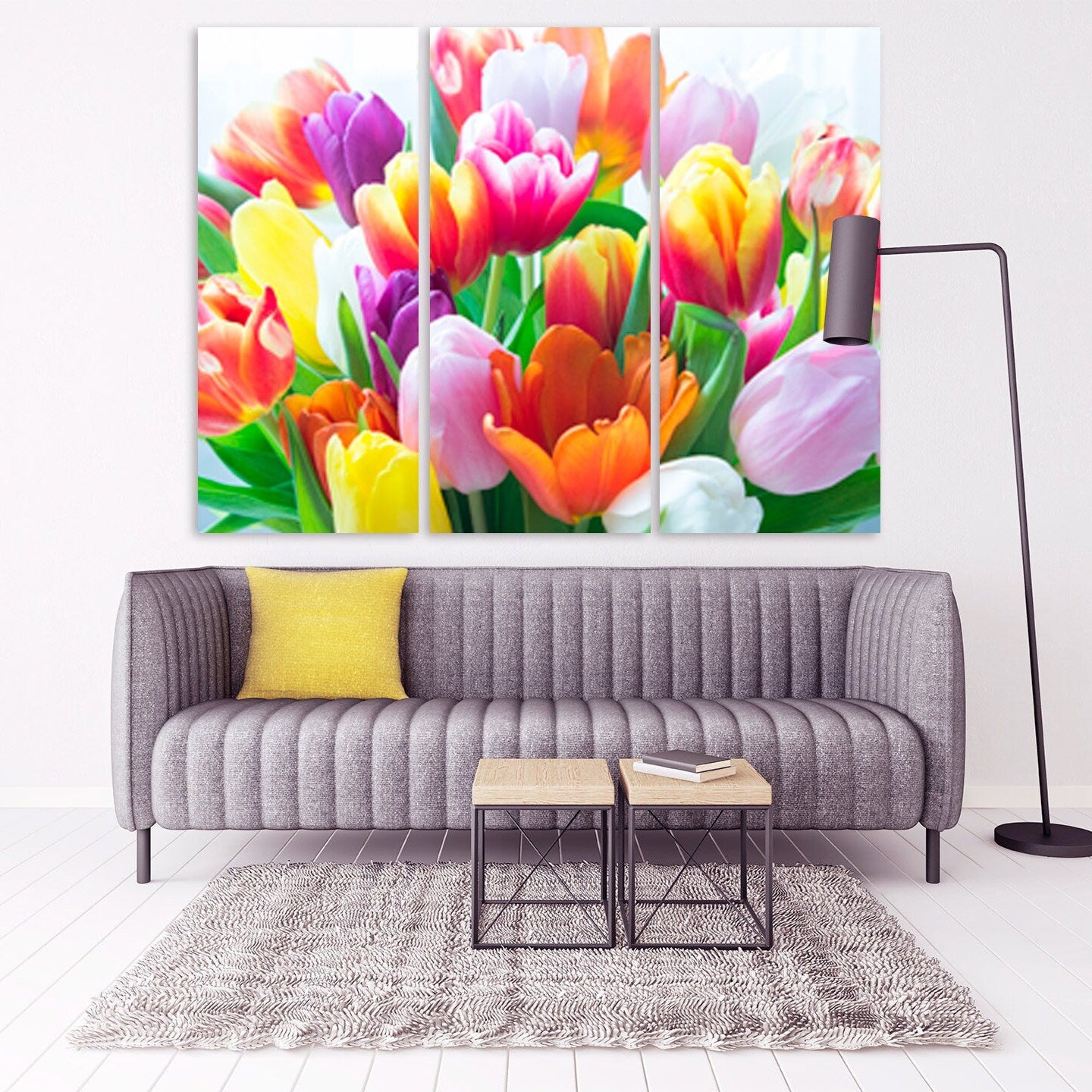 Bouquet of tulips Flowers wall art paintings on canvas home wall decor canvas painting wall hanging decor wall art for bedroom