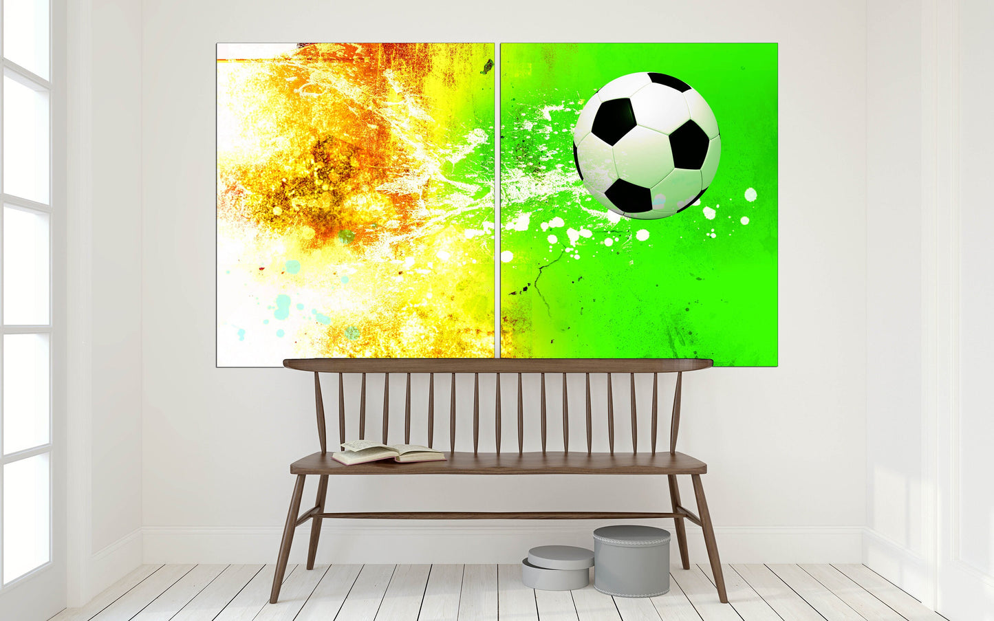 Soccer ball art Football wall art American Football Sports wall art Large abstract art Large canvas art Soccer wall art football player gift