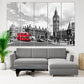 London Wandkunst Gemälde auf Leinwand, Wanddekoration für Zuhause, Big Ben Wandaufkleber, Stadt Multi-Panel Wandkunst, Leinwanddruck, Badezimmer Wanddekoration