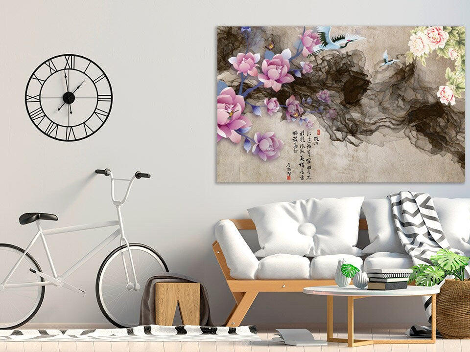 Printable wall art abstract flower, abstract painting, home decor gift, canvas art abstract, multi panel wall art, Contemporary art