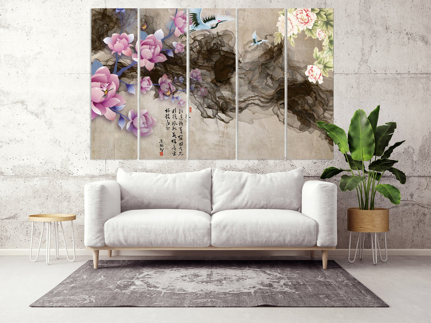 Printable wall art abstract flower, abstract painting, home decor gift, canvas art abstract, multi panel wall art, Contemporary art