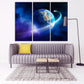 Сosmos Wandkunst Gemälde auf Leinwand Weltraum Dekor Home Wand Dekor Leinwand Malerei Schlafzimmer Wand Dekor Mond Multi Panel Wandkunst