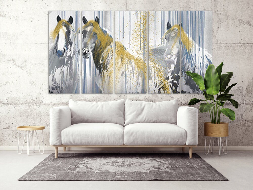 Horse wall art Amazing hand drawn horse paintings on canvas home wall decor canvas painting horse printable art large canvas art